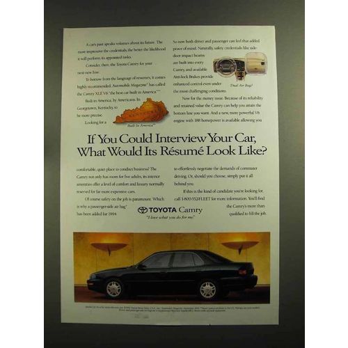 1993 Toyota Camry Car Ad - If You Could Interview