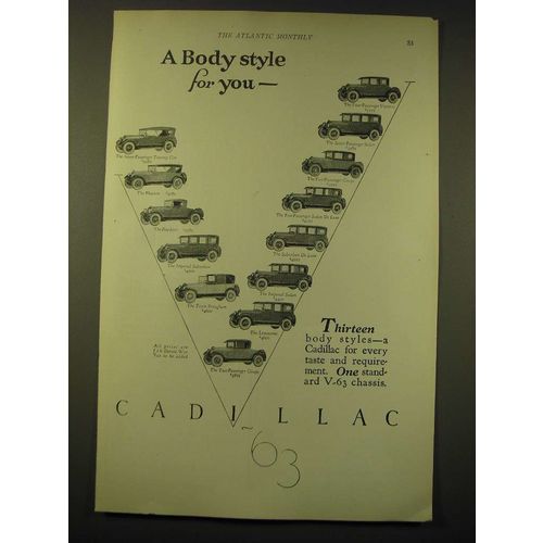 1924 Cadillac Cars Ad - Seven-Passenger Touring; Phaeton; Roadster; Imperial