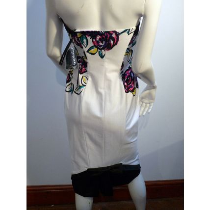 DUSK WHITE EVENING PARTY SPECIAL OCCASION DRESS & BLACK SHRUG UK 8 £450 BNWT
