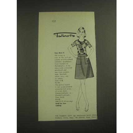 1974 Talbots Gordon of Philadelphia Skirt and Jersey Top Ad - Easy Does it