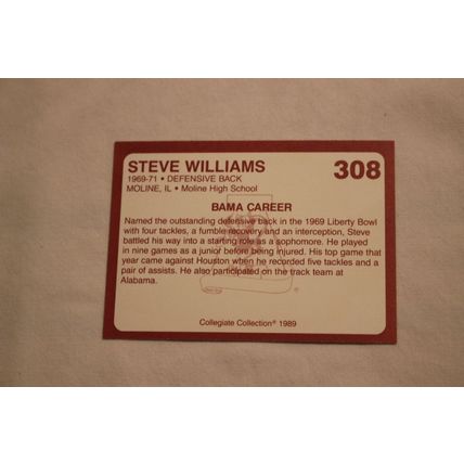 Steve Williams 1989 Collegiate Collection Alabama's Finest NO. 308