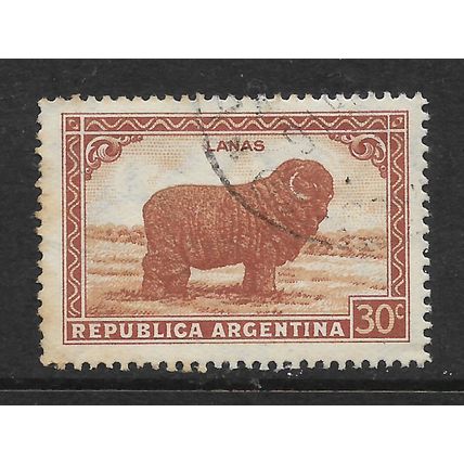 ARGENTINE REP 1936 30c BROWN & YELLOW PATAGONIAN RAM SG 757 FINE USED#