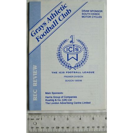 1995 programme Grays Athletic v. St. Albans City