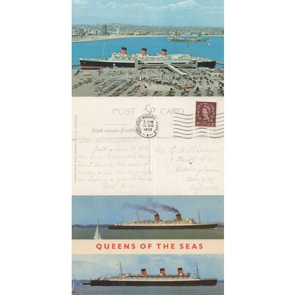 RMS Queen Mary Queens Of The Sea 3x Ship Posted On Board Postcard s
