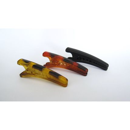 2 1/4 inch black auburn golden acrylic alligator hair clip fine thin hair
