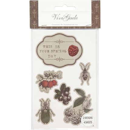 Vivi Gade Autumn Themed Stickers 2 design sets on 4 sheets 24 stickers CR27
