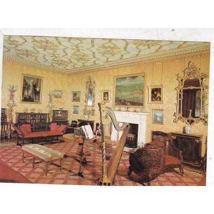 Charlecote Park Drawing Room Warwickshire Postcard unused VGC