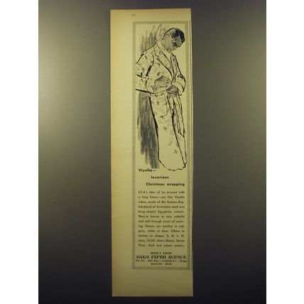 1959 Saks Fifth Avenue Robes Ad - Viyella - luxurious Christmas wrapping