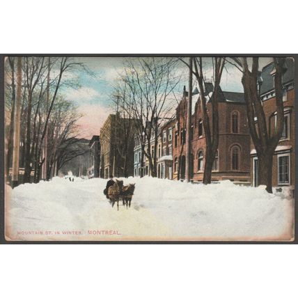 Mountain Street in Winter, Montreal, c.1910 - Montreal Import Co Postcard
