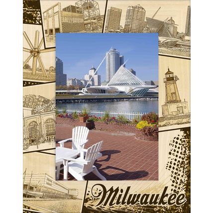 Milwaukee Wisconsin Laser Engraved Wood Picture Frame Portrait (4 x 6)
