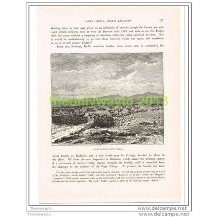 CATTLE KRAAL, SOUTH AFRICA, Book Illustration c1890