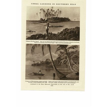 Coral Lagoons, Hawaii & Tahiti, Book Illustration, c1925