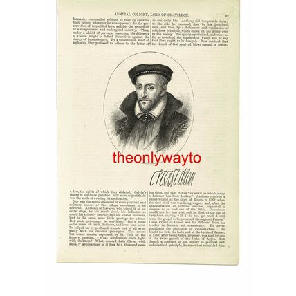 Admiral Coligny, Lord Of Chatillon Book Illustration (Print), 1872