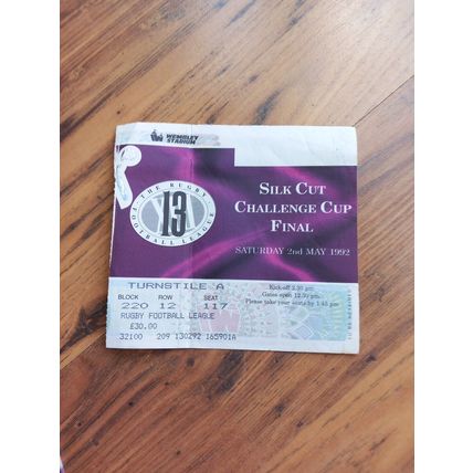1992 Rugby League Challenge Cup Final & Ticket / newspaper – Castleford vs Wigan