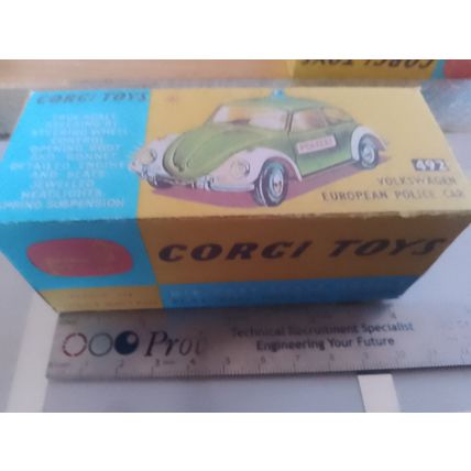 Corgi 492 VW European Police Car Reproduction /Replica Box