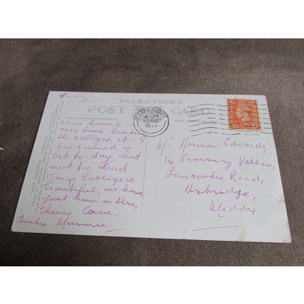 Valentines Postcard - Kings College Chapel, Cambridge - Artist Brian Gerald A908