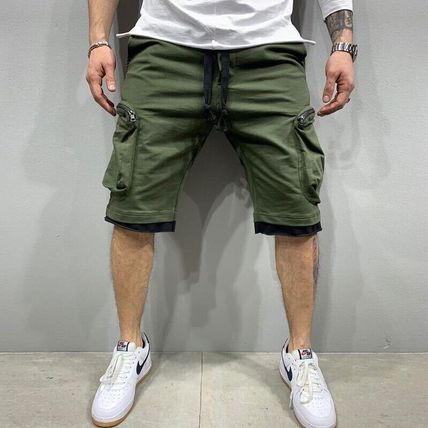 Mens' Cargo Pants Short Casual Zipper Pocket Shorts Joggers Summer Workout