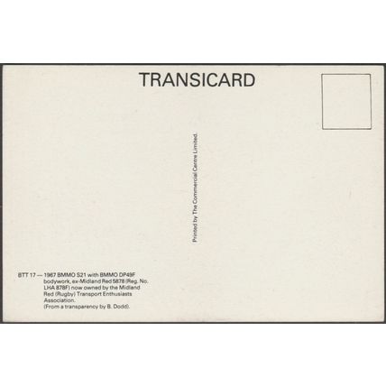 Midland Red 5878 BMMO S21 - Transicard Postcard