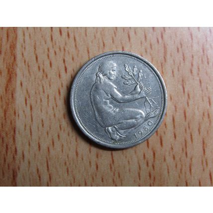 1980g 50 Pfennig Germany Coin