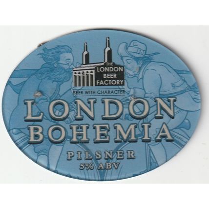 UNUSED KEG CLIP FRONT - LONDON BEER FACTORY - LONDON BOHEMIA PILSNER