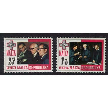 Malta Inauguration of Republic 2v 1975 MNH SG#536=538