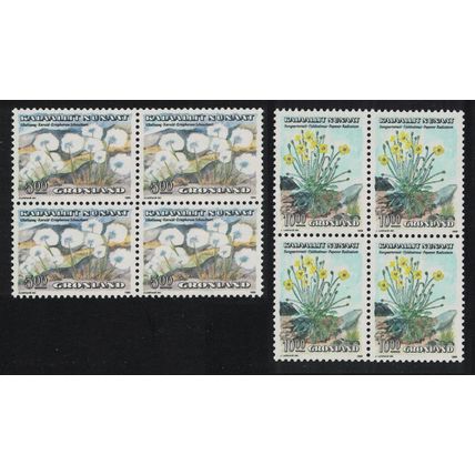 Greenland Flowers 2v Block of 4 1989 MNH SG#199+203 MI#197-198 Sc#191+196