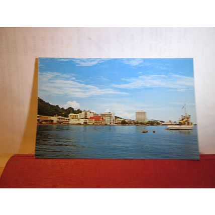 WATER-FRONT, JESSELTON, SABAH, BORNEO, MALAYSIA unused postcard =