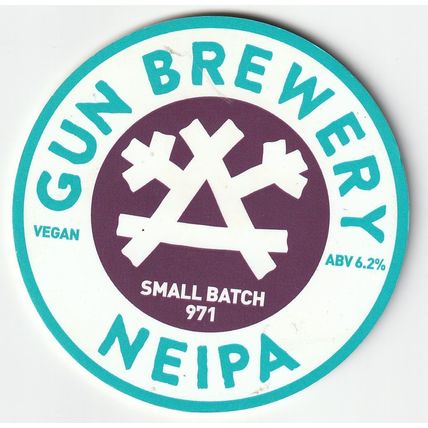 UNUSED KEG CLIP FRONT - GUN BREWERY - NEIPA SMALL BATCH