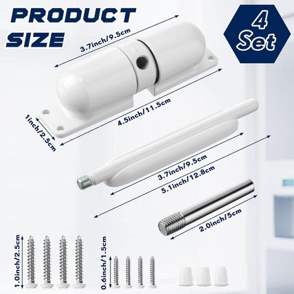 Gisafai 4 Sets Automatic Door Closer, Spring Door Closer Heavy Duty Self Closing