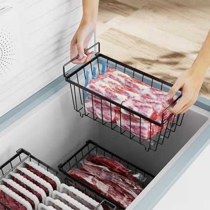 Ispecle Freezer Organizer Bins - 4 Pack Small Stackable Deep Freezer Organizer B