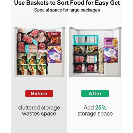 Ispecle Freezer Organizer Bins - 4 Pack Small Stackable Deep Freezer Organizer B