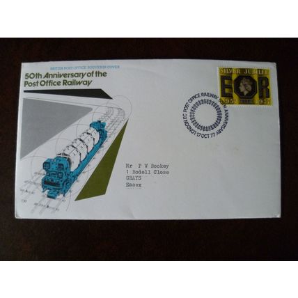 1977 GB 50th Anniversary Post Office Railway Official cover stamp train mail