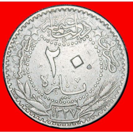 Ⰶ MOTTO OF FRANCE (1909-1915):TURKEY★20 PARAS 1327/6 (1914)★LOW START★NO RESERVE