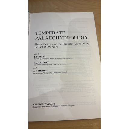 Temperate Palaeohydrology - fluvial processes in the temperate zone... 1991 HBK