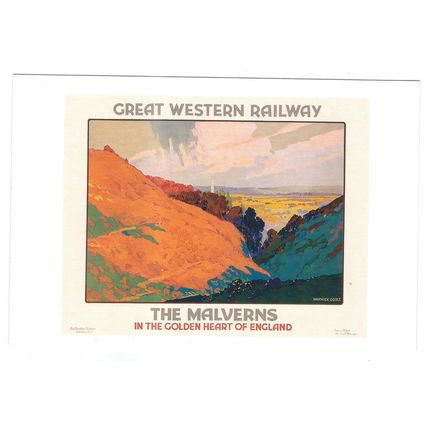 RAIL ADVERTISING G.W.R. THE MALVERNS CARD NO PP032 UK FREE POST