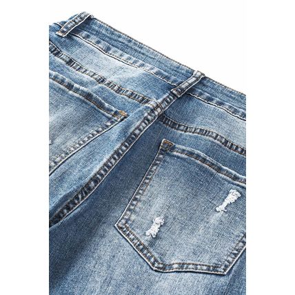 Sky Blue Valentines Day Heart Patchwork Jeans