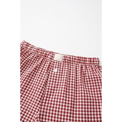 Red Plaid Gingham Printed High Waist Shorts