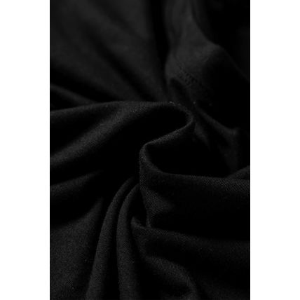 Black Solid Color Long Sleeve Fitted Top