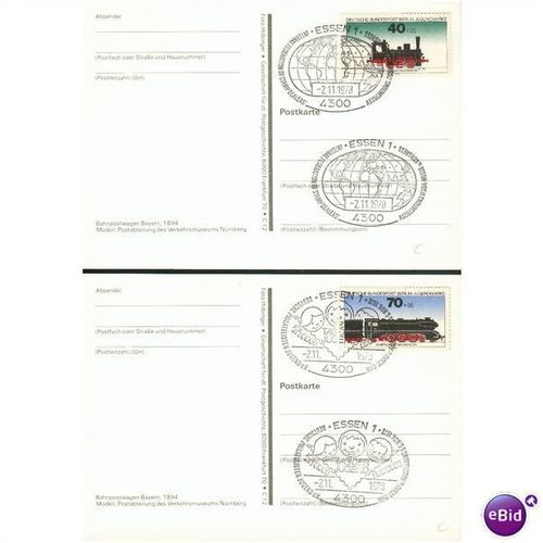 Germany PC 1978 - Bahnpostwagen Bayern, 1894 + SHS x2