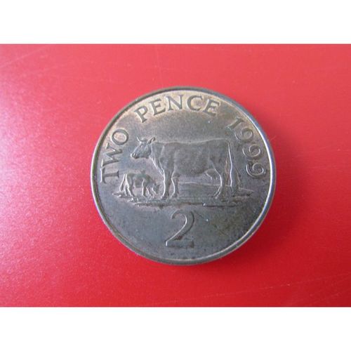 1999 QUEEN ELIZABETH II BAILIWICK OF GUERNSEY TWO PENCE FREE POST. Q