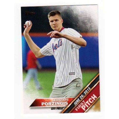 2016 Topps First Pitch Kristaps Porzingis insert card #FP-8 Mets