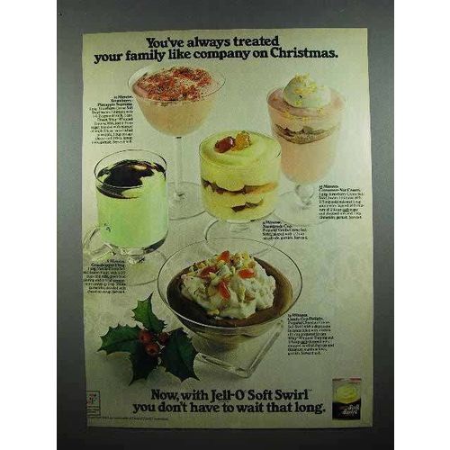 1972 Jell-O Soft Swirl Ad - Treated Family Like Company