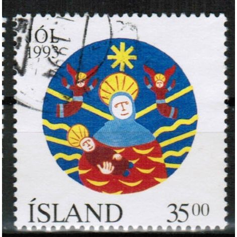 1993 Iceland - Sc# 778 used - Christmas Mary & Child 35.00kr