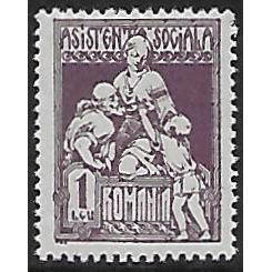 1 L. violet Social Assistance Stamp: 'Charity,' comb perf. 13½:13¾