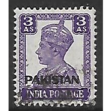 PAKISTAN 1947 KING GEORGE VI 3a VIOLET SG7 FINE USED#2