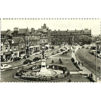 AYR Burns Statue Square Postcard (Valentine D.6613)