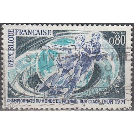 France 1971 Michel 1739 O Cote (2008) 0.65 € Championnats du monde de patinage