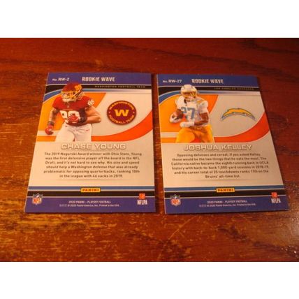 2020 Panini Playoff, 2-Rookie Cards, Rookie Wave, JOSHUA KELLEY/CHASE YOUNG