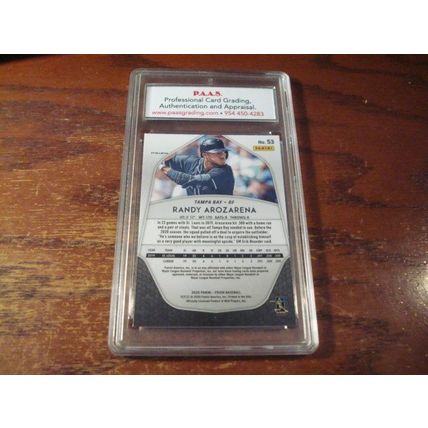 2020 Panini Prizm, Graded Gem Mint 10, RANDY AROZARENA, Rc, Rays