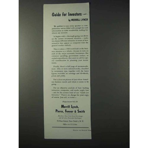 1959 Merrill Lynch Brokers Ad - Guide for Investors